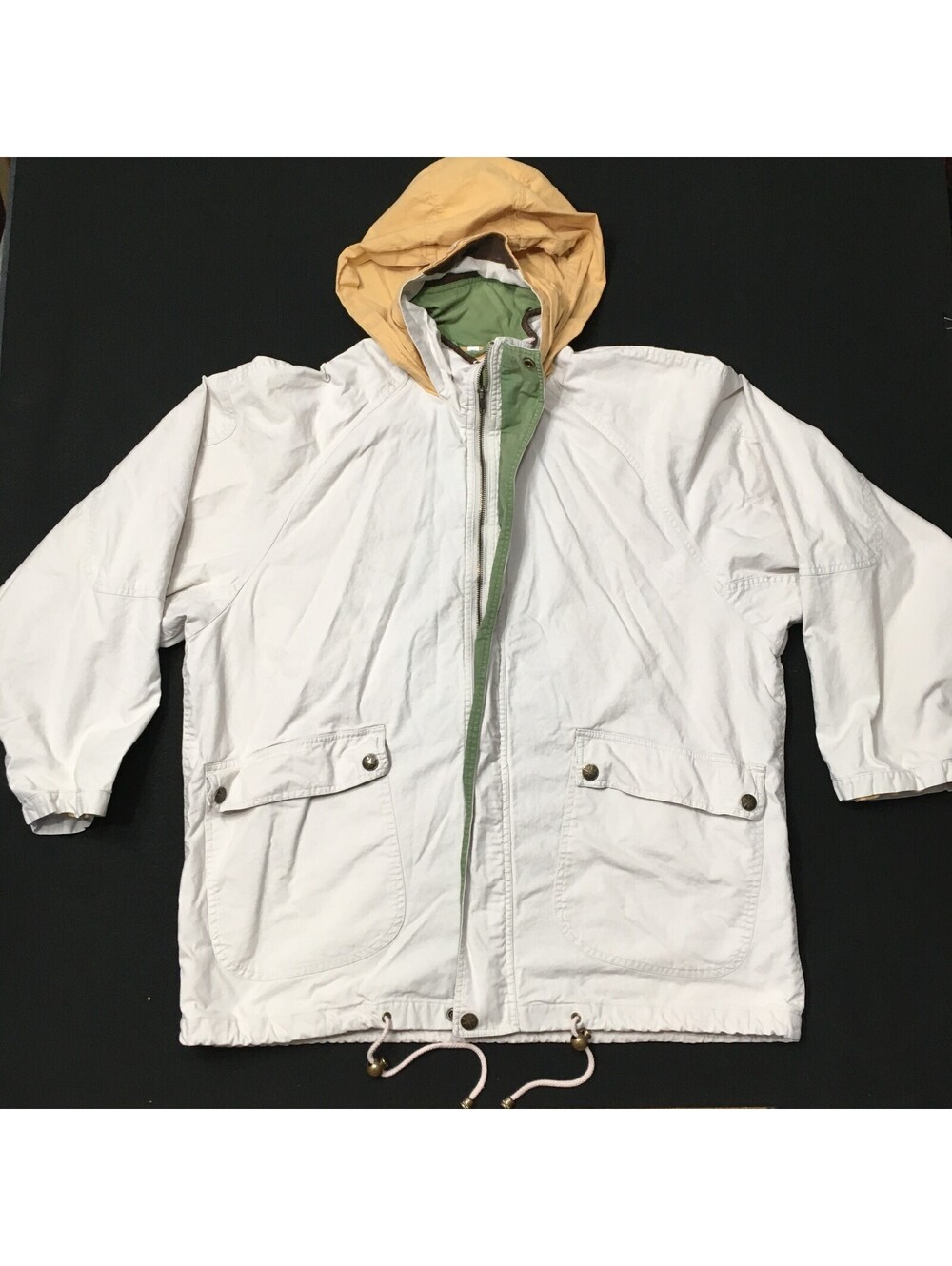 Vtg JLC Jacket Womens XXL 90s Soft Distressed Grunge Y2K Coat LEATHER TRIM.
